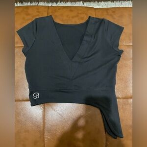 Bombshell Sportswear Black V-Neck Crop Top